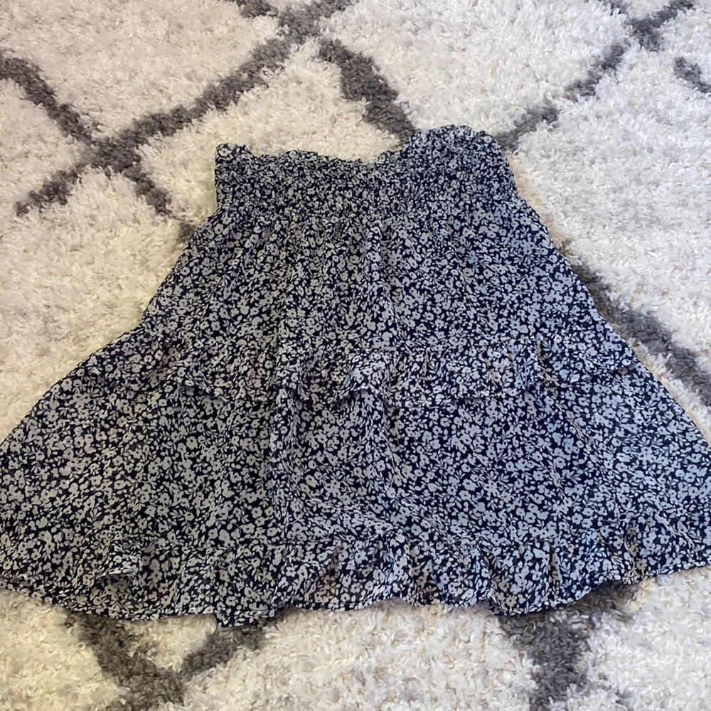 Navy blue floral skirt small
